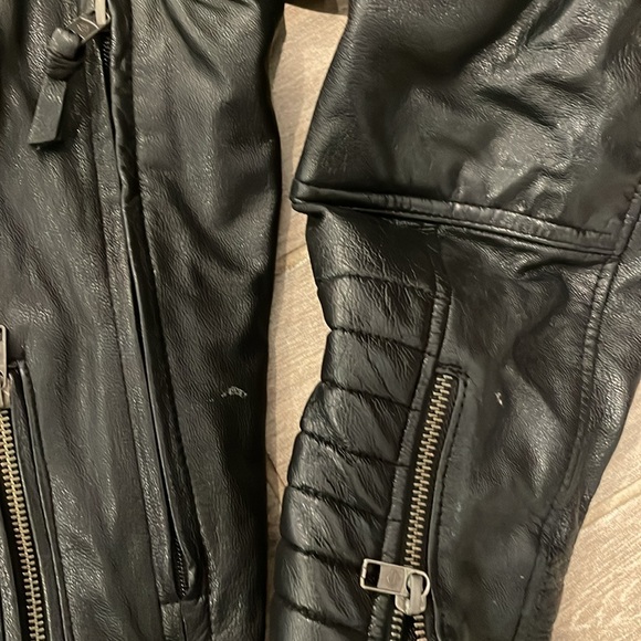 Harley Davidson Leather Riding Jacket with pink Skull detail on back SZ 2XL - Picture 4 of 10